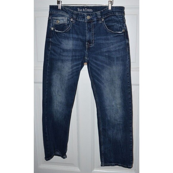 Axe And Crown Mens 32x27 Boot Slim Denim Jeans Embroidered used - Picture 4 of 10